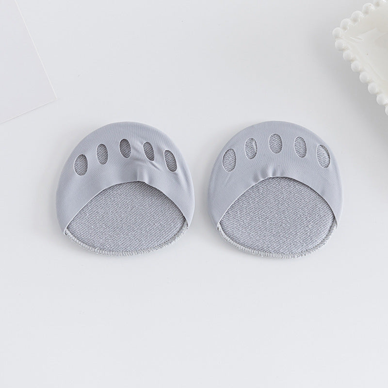 High Heel Shoe Half Sole Sock Forefoot Pad Half Size Insert Women Silicone Forefoot Pad Invisible Sock Anti-Slip Anti-Friction Shallow Mouth