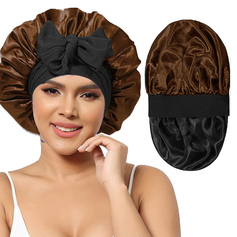 Double sided wide edged high elasticity hair care hat