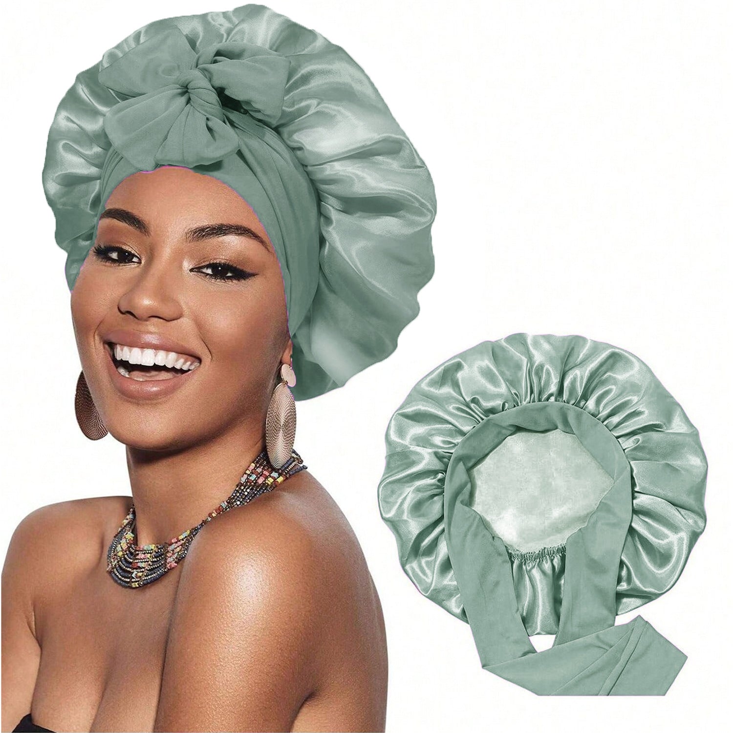 Double sided wide edged high elasticity hair care hat