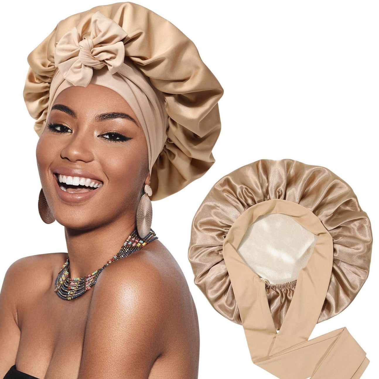 Double sided wide edged high elasticity hair care hat