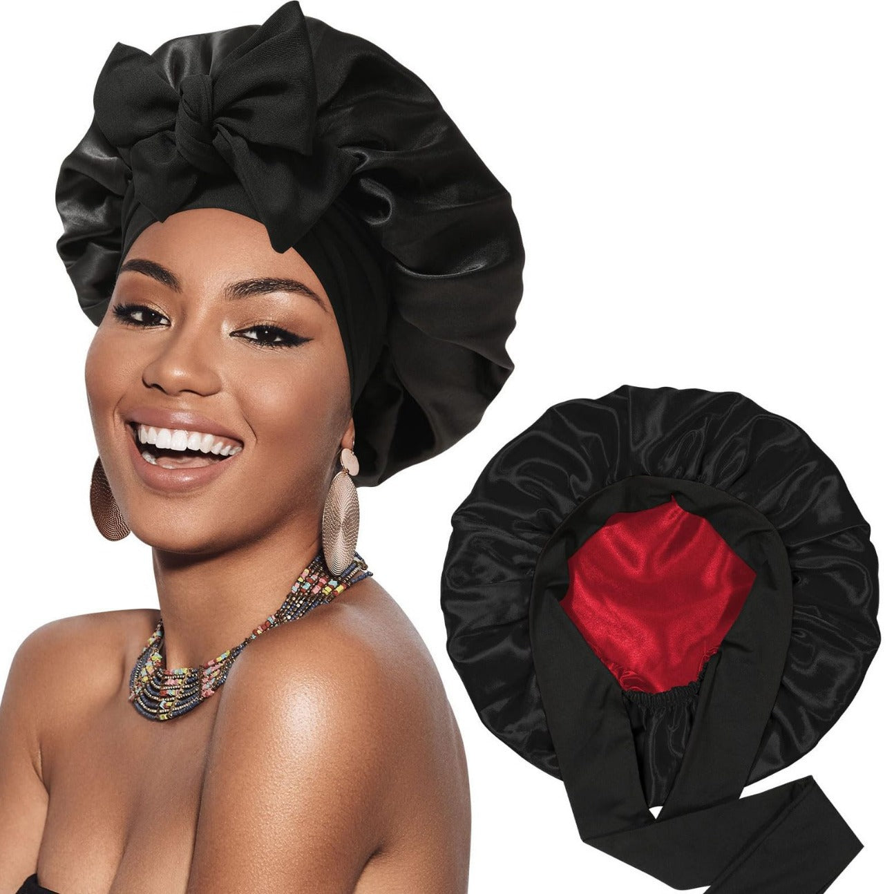 Double sided wide edged high elasticity hair care hat