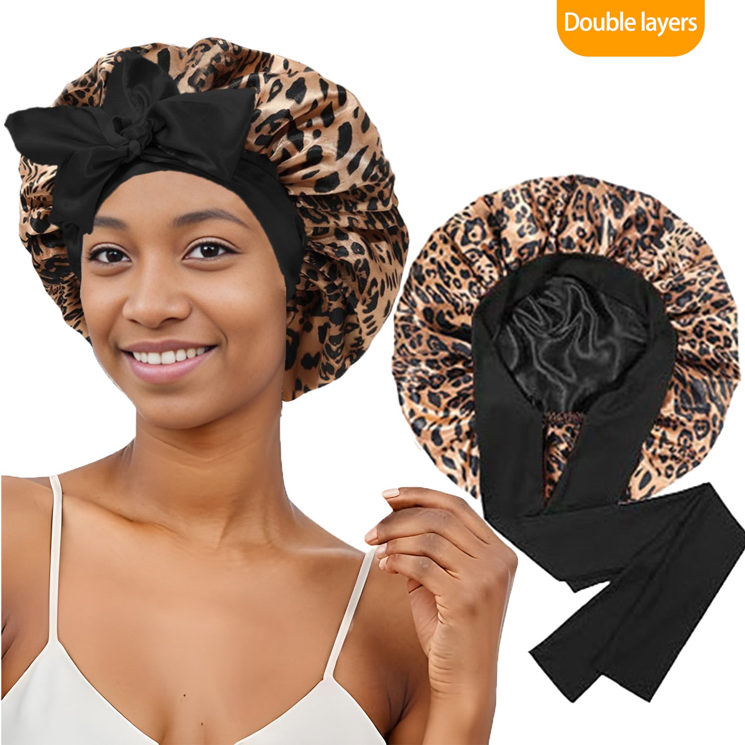 Double sided wide edged high elasticity hair care hat
