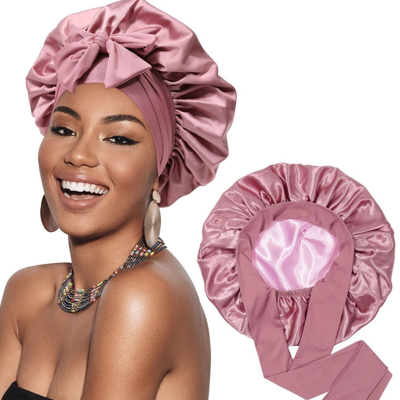 Double sided wide edged high elasticity hair care hat